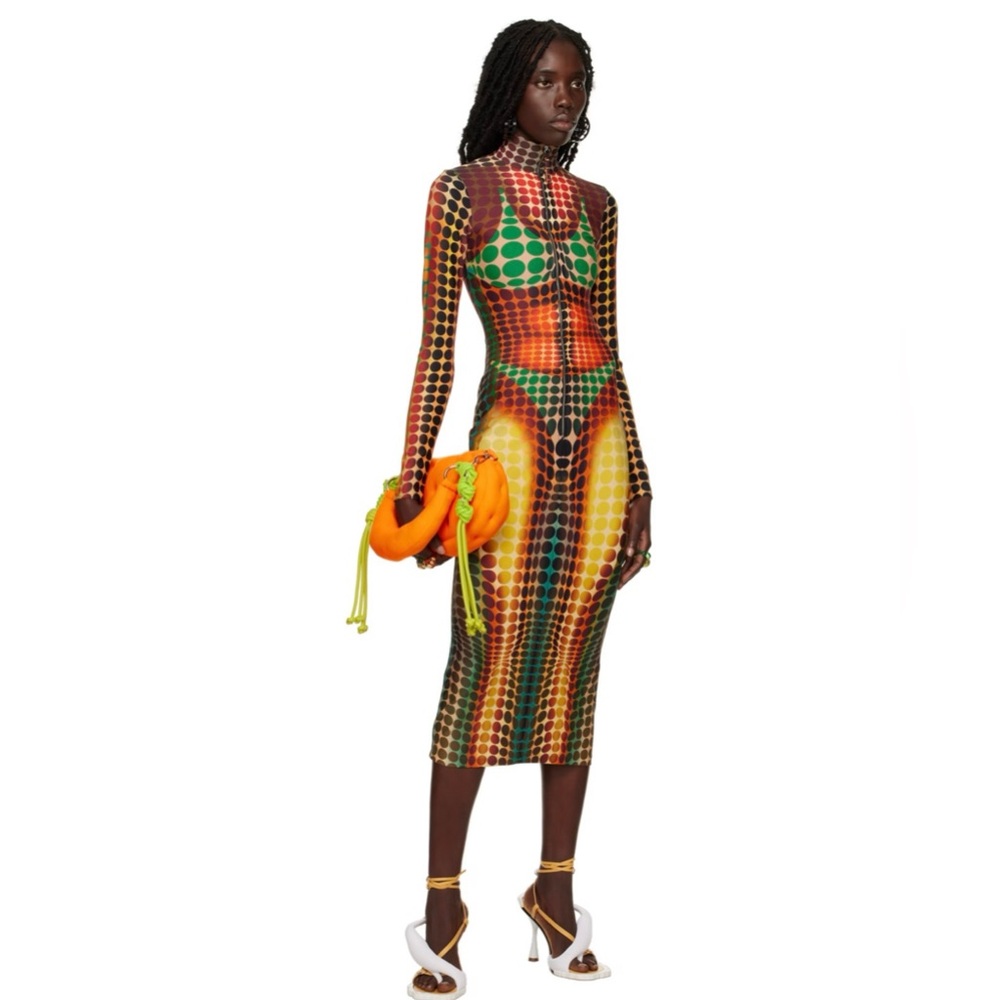 JEAN PAUL GAULTIER Center Front Zip Long Sleeve Dress